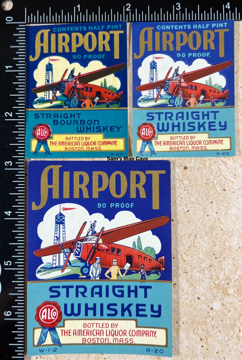 Airport Straight Bourbon Whiskey Label Set