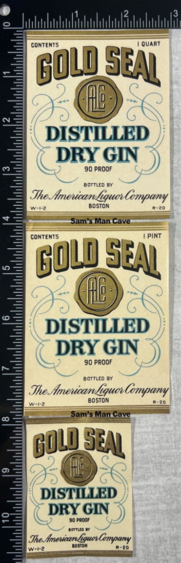 Gold Seal Distilled Dry Gin Label Set