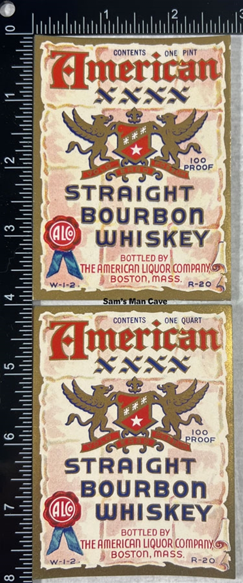 American Straight Bourbon Whiskey Label Set