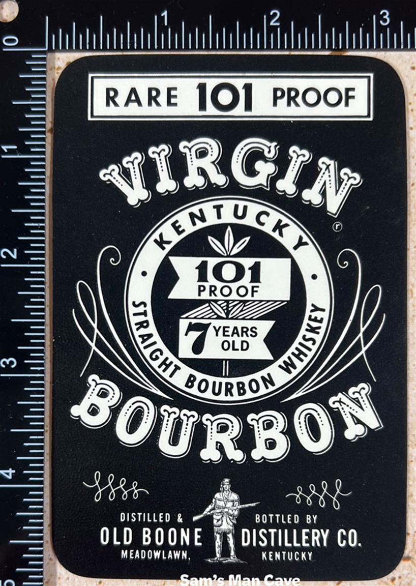 Virgin Bourbon 101 Proof Whiskey Label