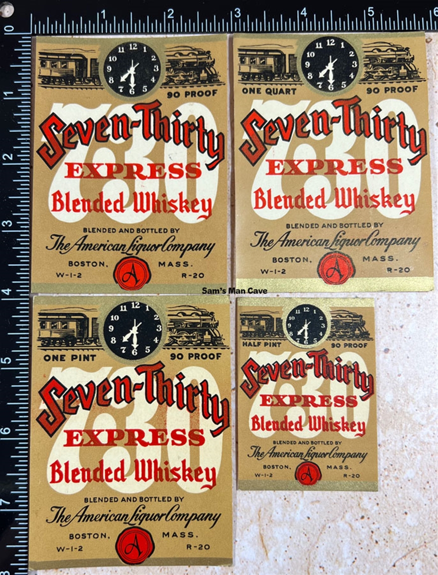 Seven-Thirty Express Blended Whiskey Label Set