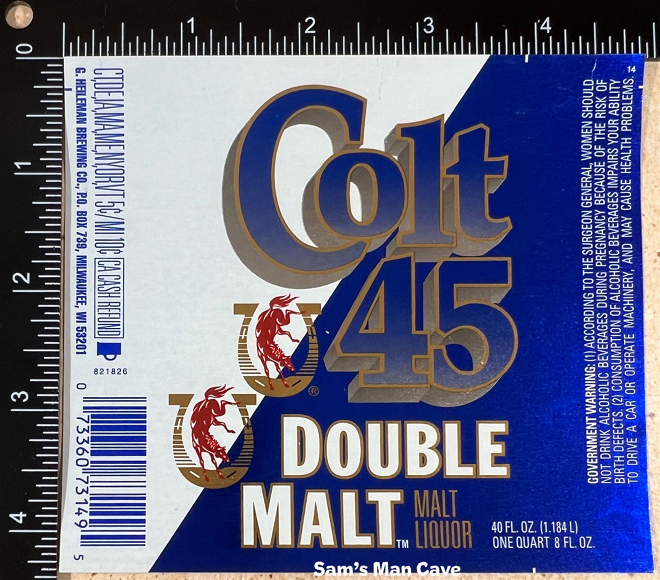 Colt 45 Double Malt Liquor Beer Label