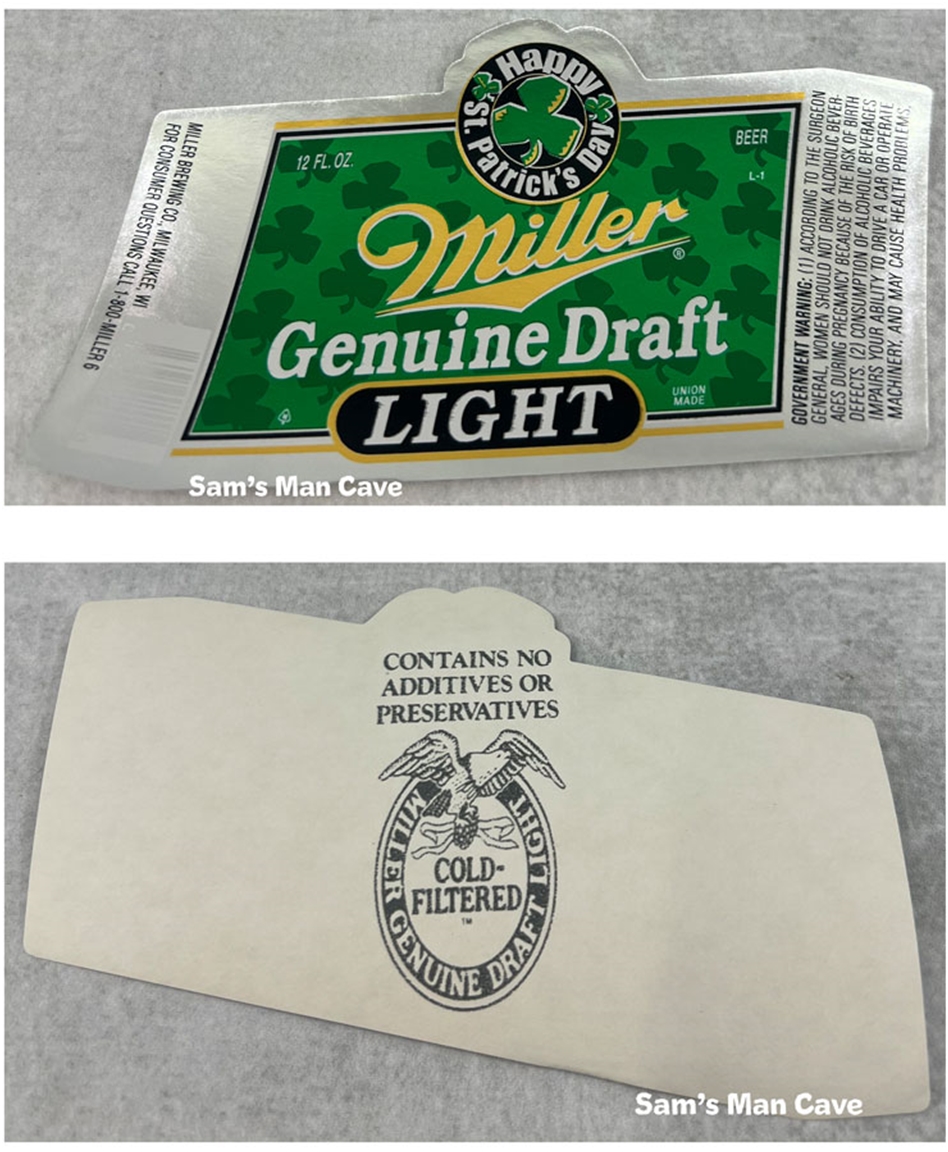 Miller Genuine Draft Light St. Patricks Day Label