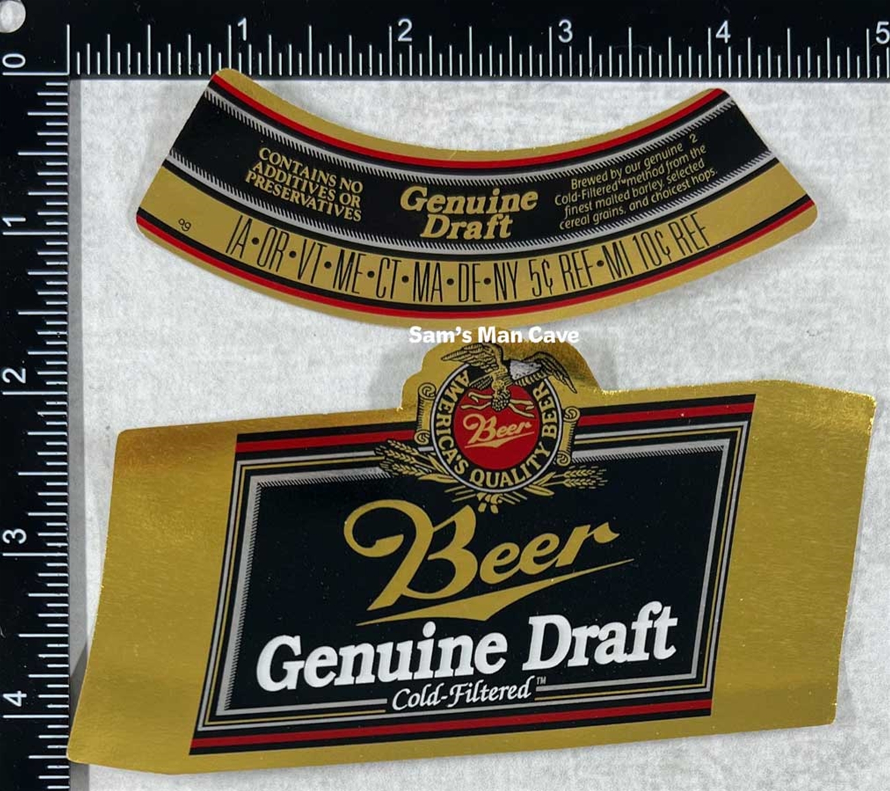 Miller Genuine Draft BEER Label with neck