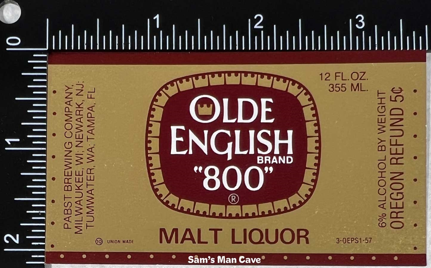 Olde English 800 Malt Liquor Oregon Refund Label