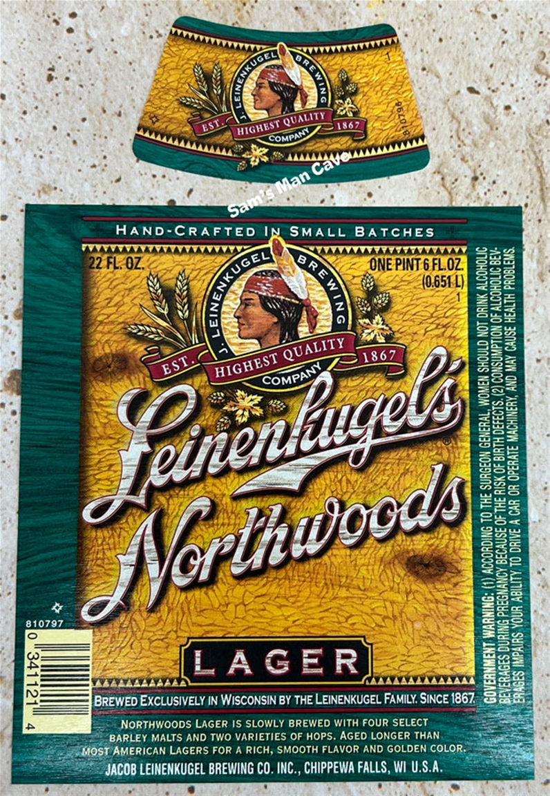Leinenkugel's Northwoods Lager Label with neck