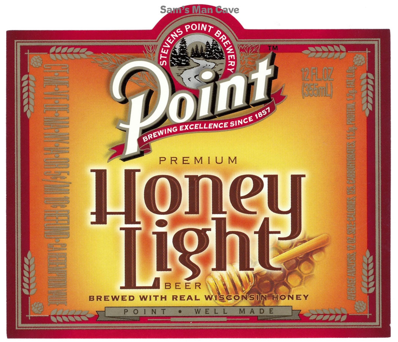 Point Honey Light Beer Label