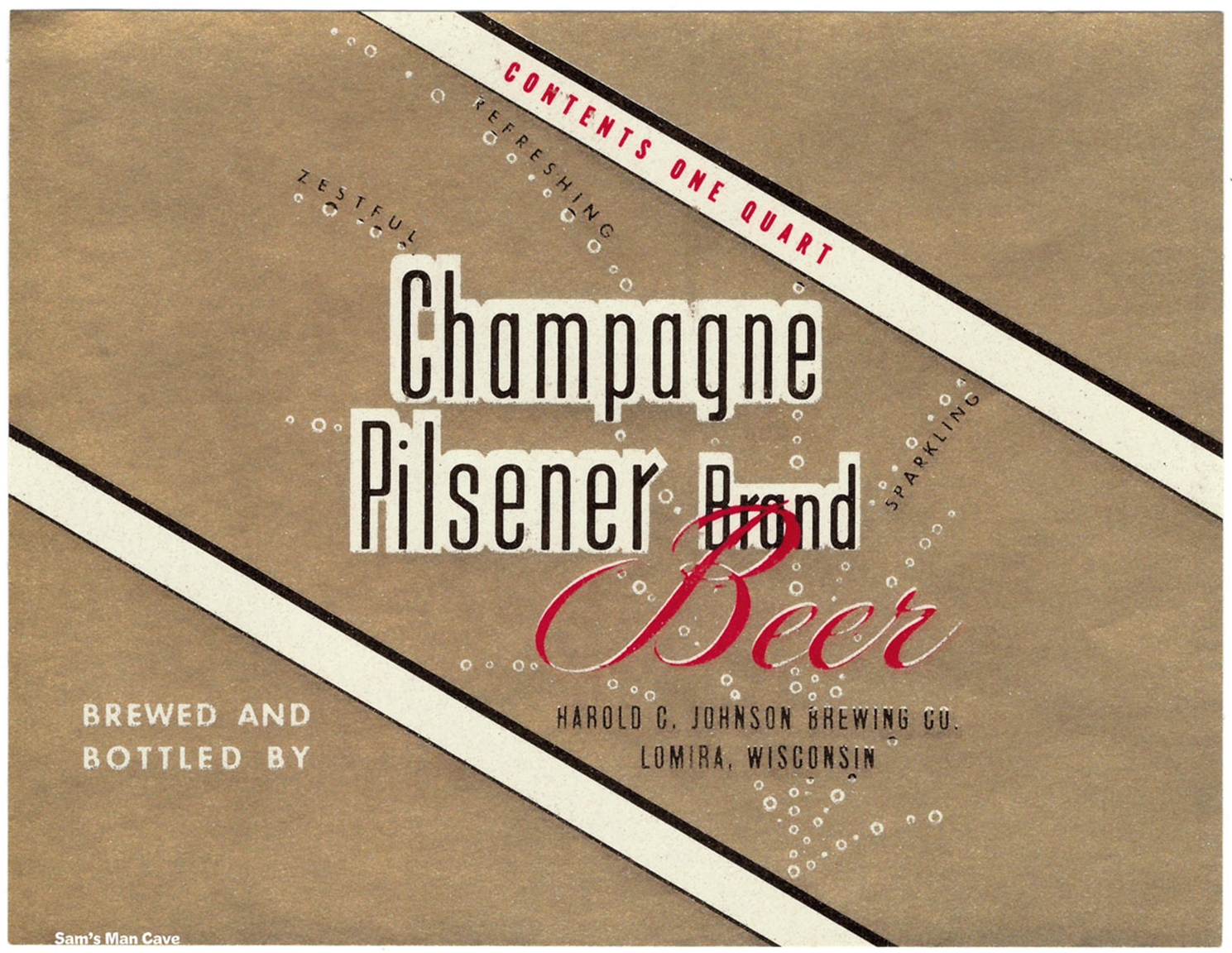 Champagne Pilsener Brand Beer Label