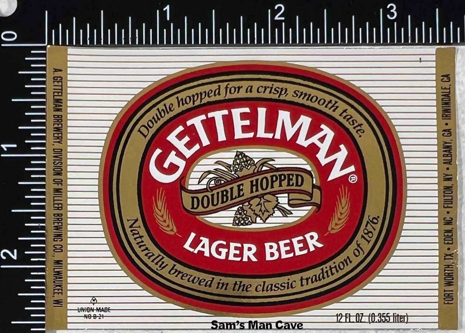Gettelman Lager Beer Label