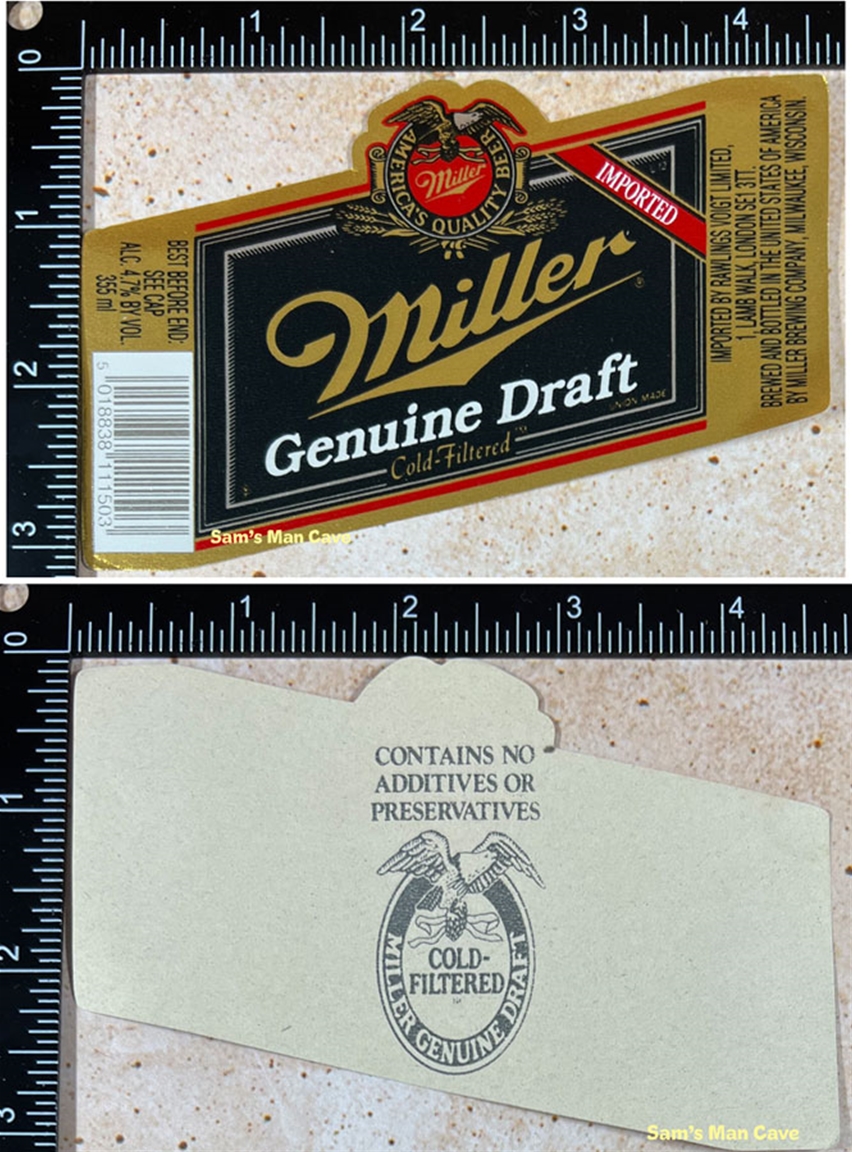 Miller Genuine Draft Imported Beer Label