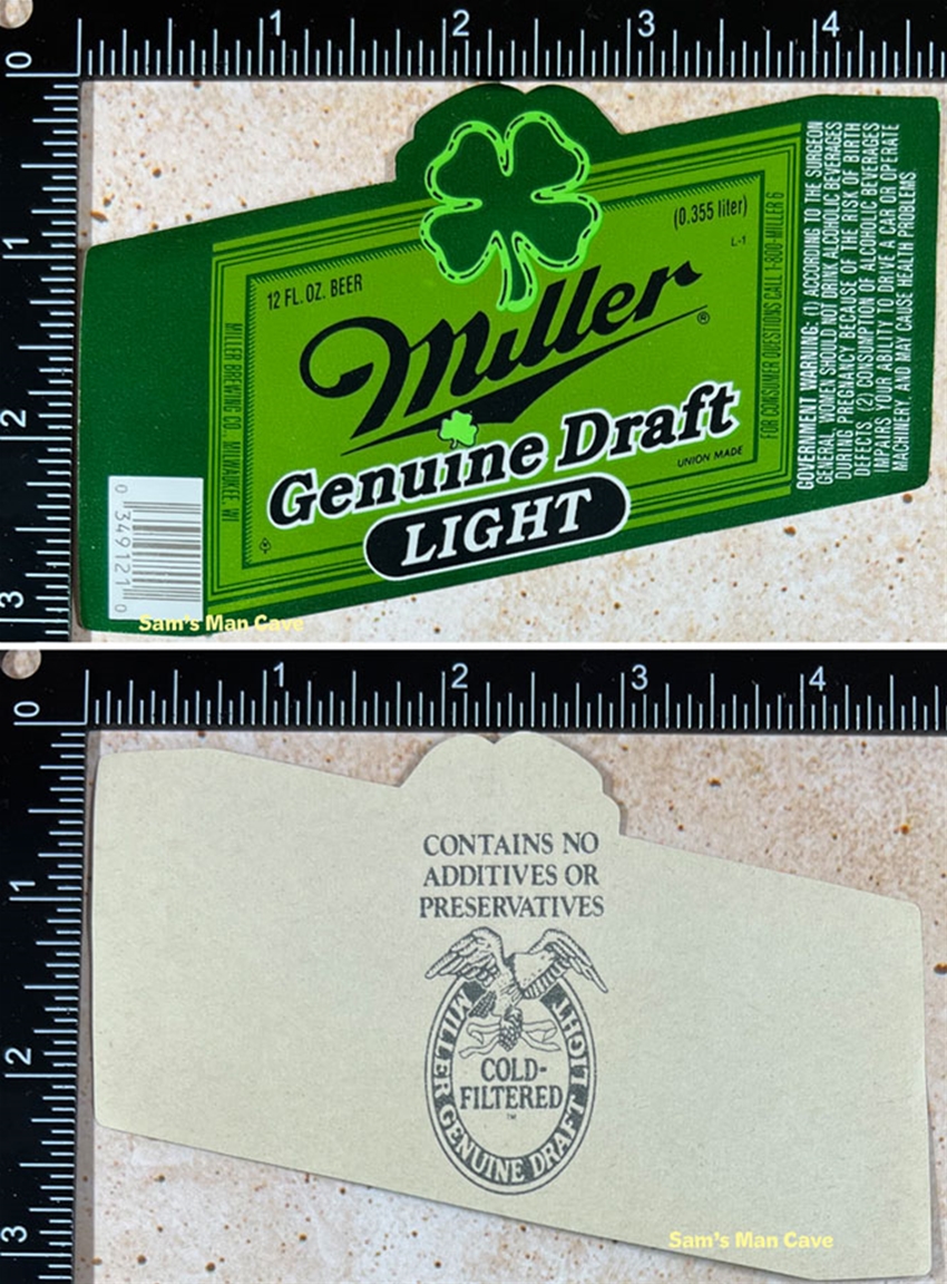 Miller Genuine Draft Light Shamrock Beer Label