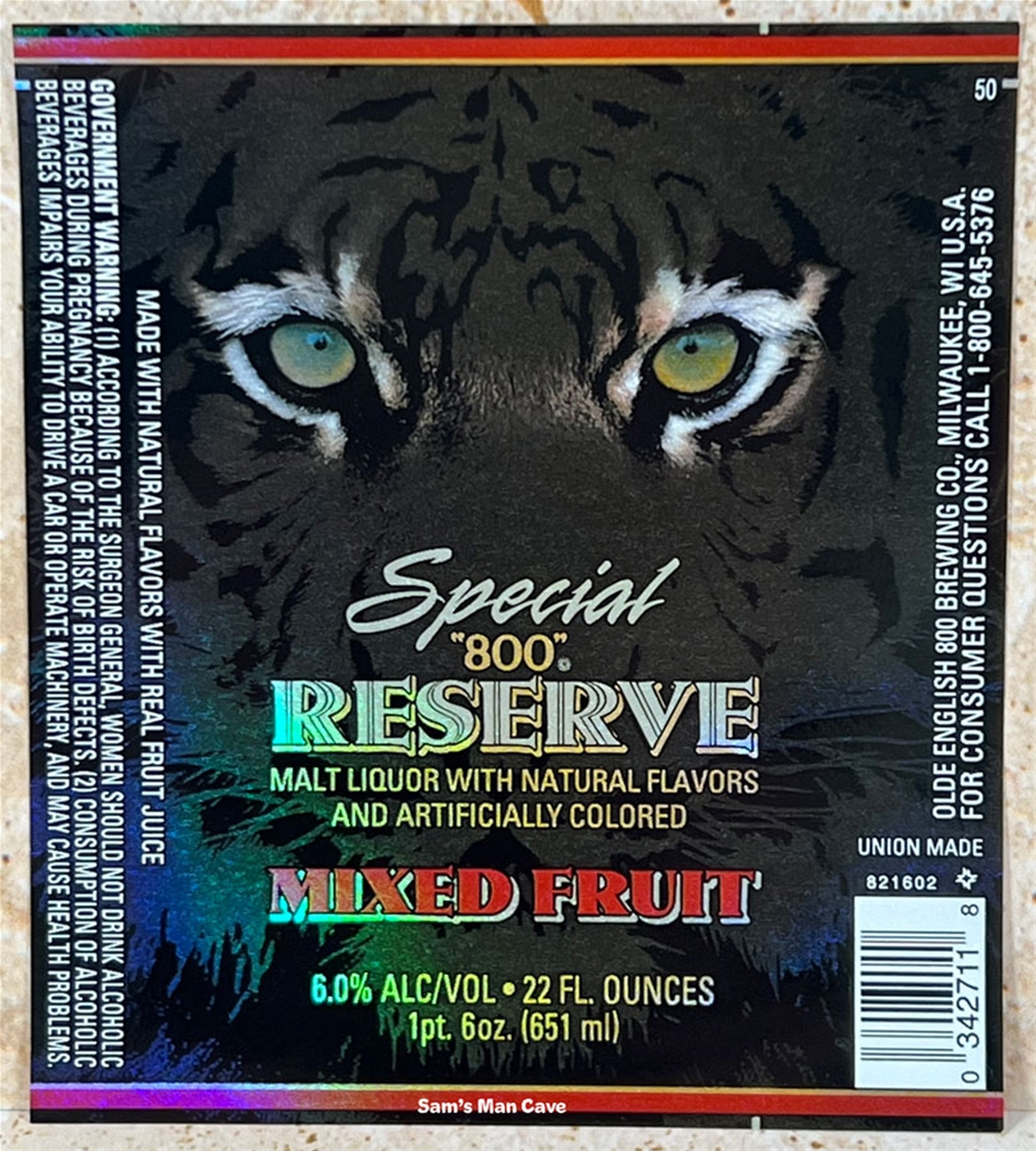 Special 800 Reserve Mixed Fruit Beer Label