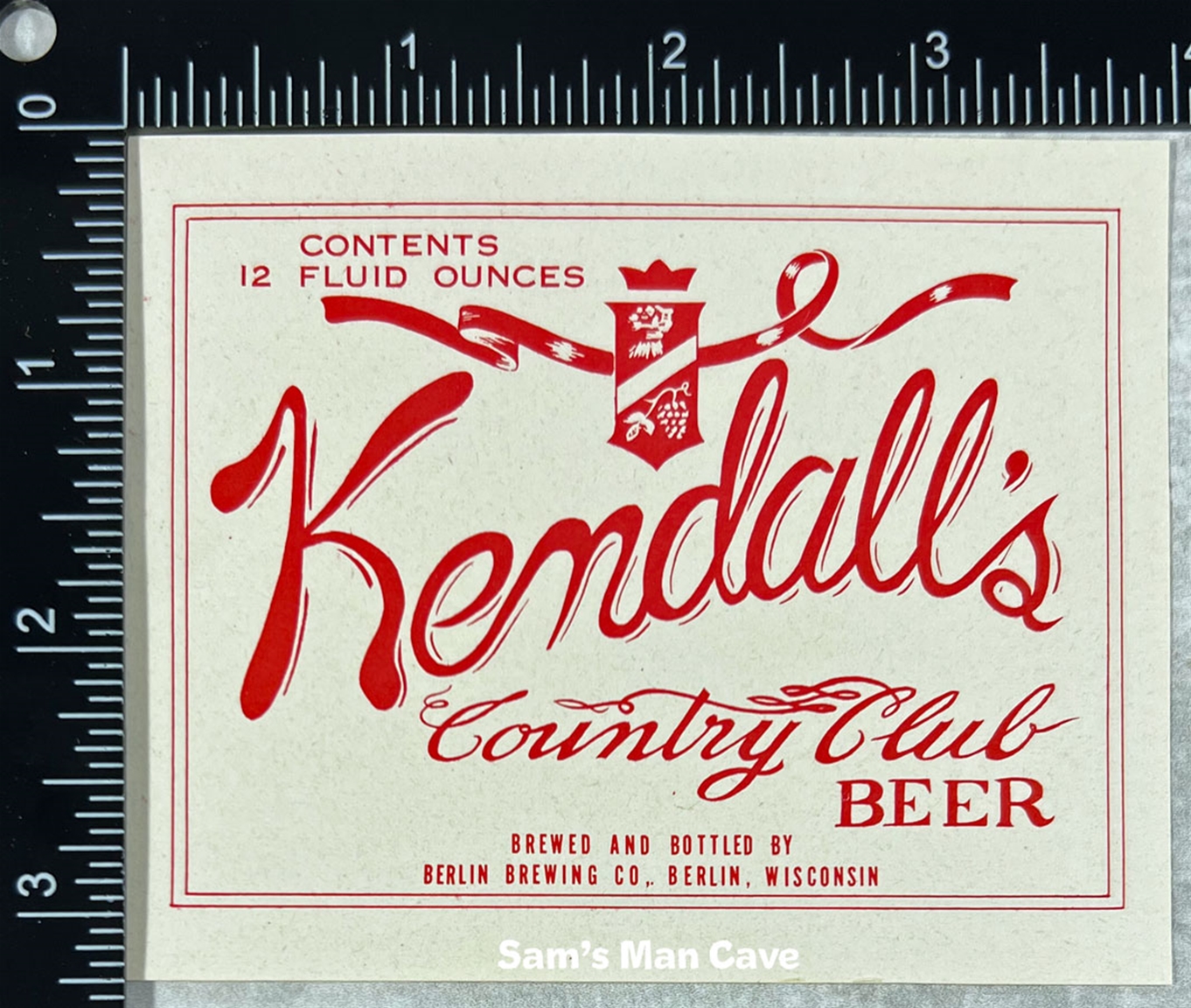 Kendall's Country Club Beer Label
