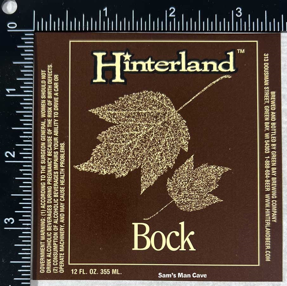 Hinterland Bock Beer Label