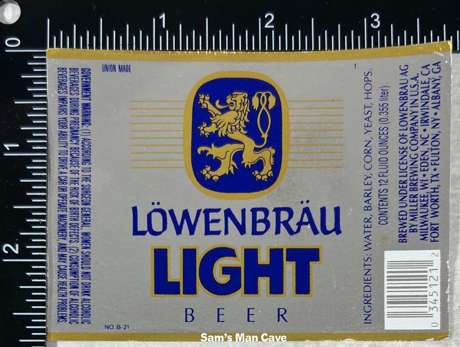 Lowenbrau Light Beer Label