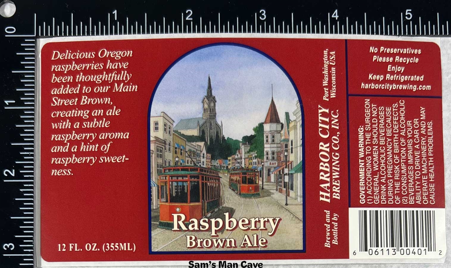 Harbor City Raspberry Brown Ale Sticker Label