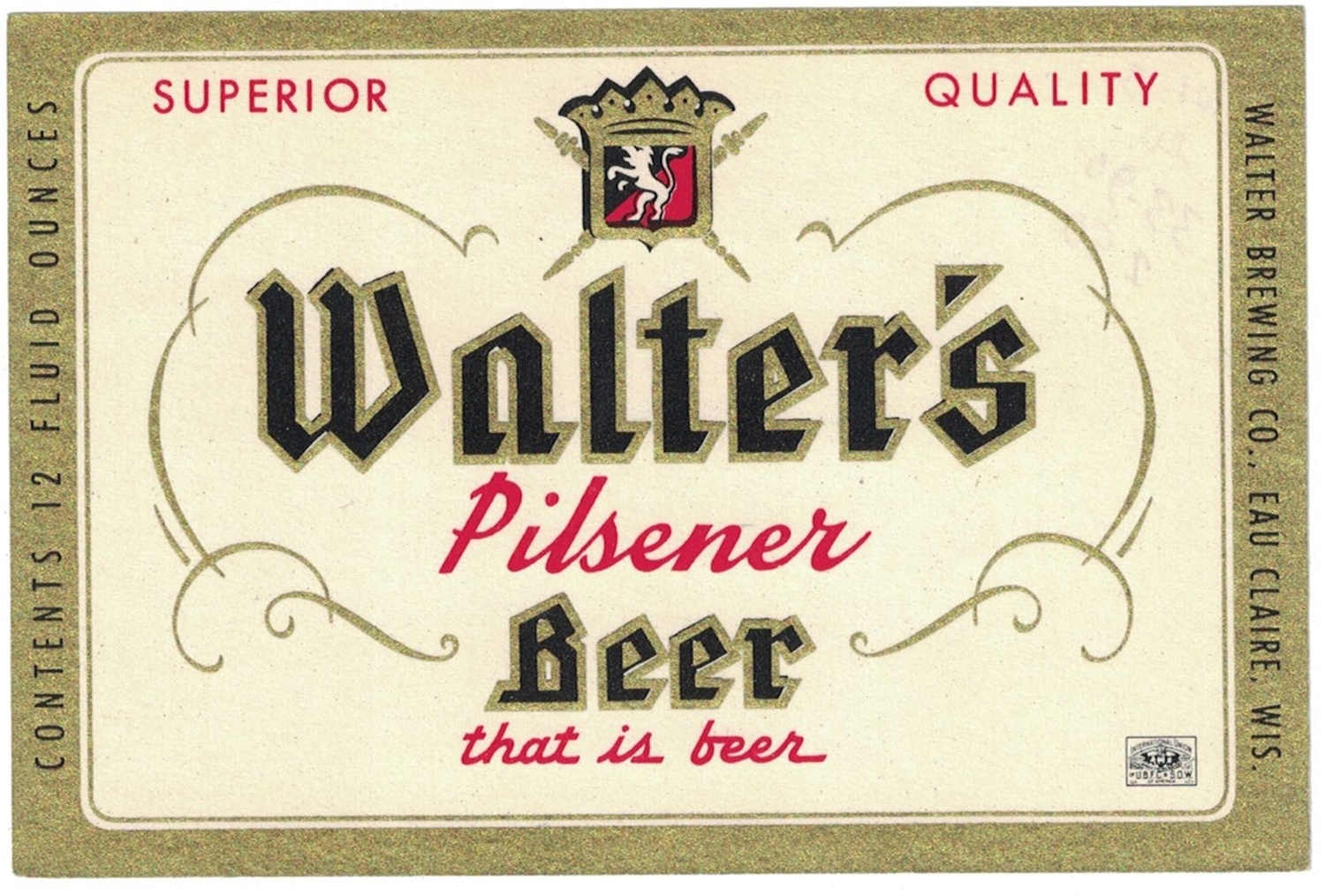 Walter's Pilsener Beer Label