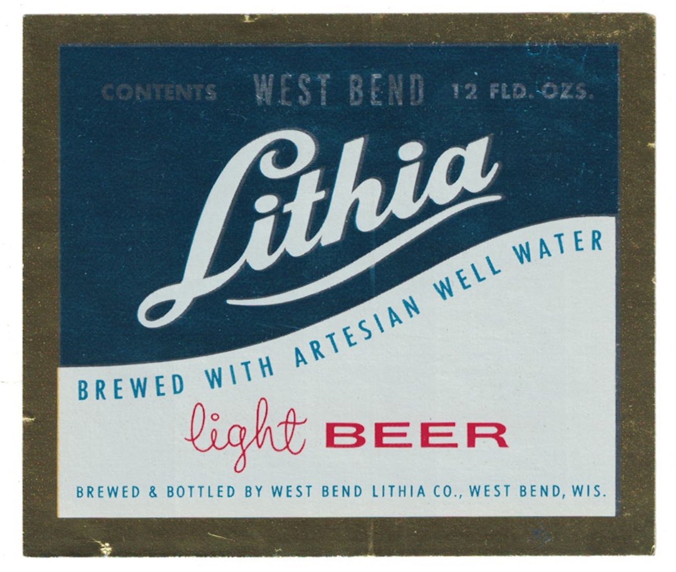 Lithia Light Beer Label