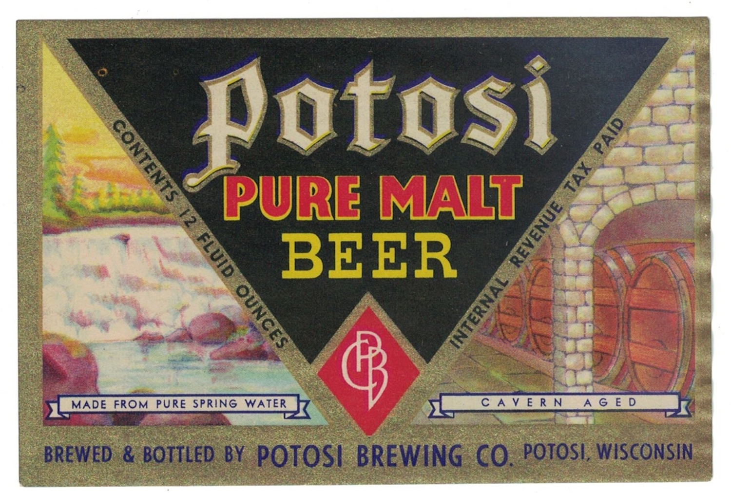 Potosi Pure Malt Beer IRTP Label