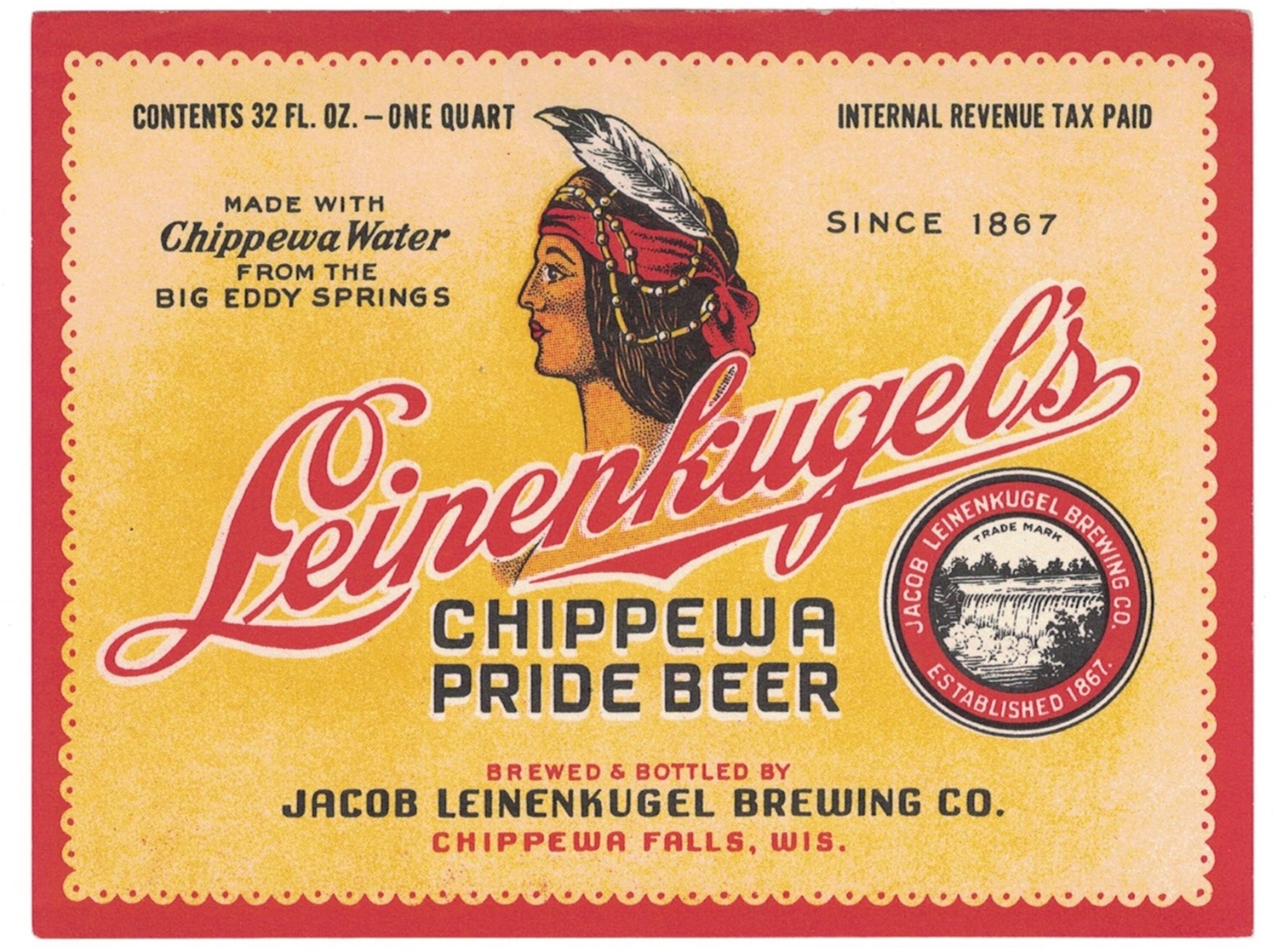 Leinenkugel's Chippewa Pride Beer IRTP Label