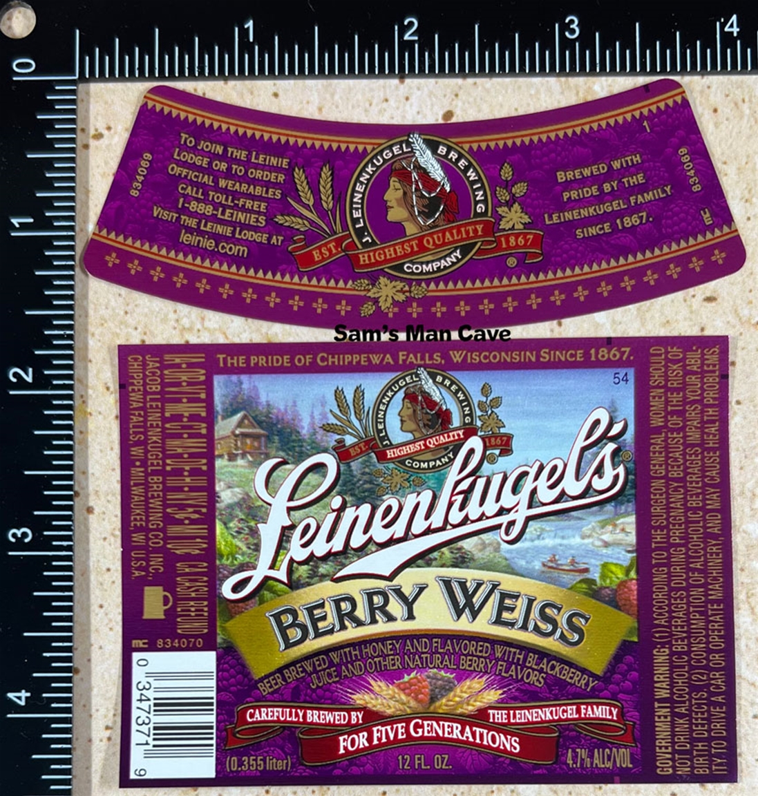 Leinenkugel's Berry Weiss Beer Label with neck