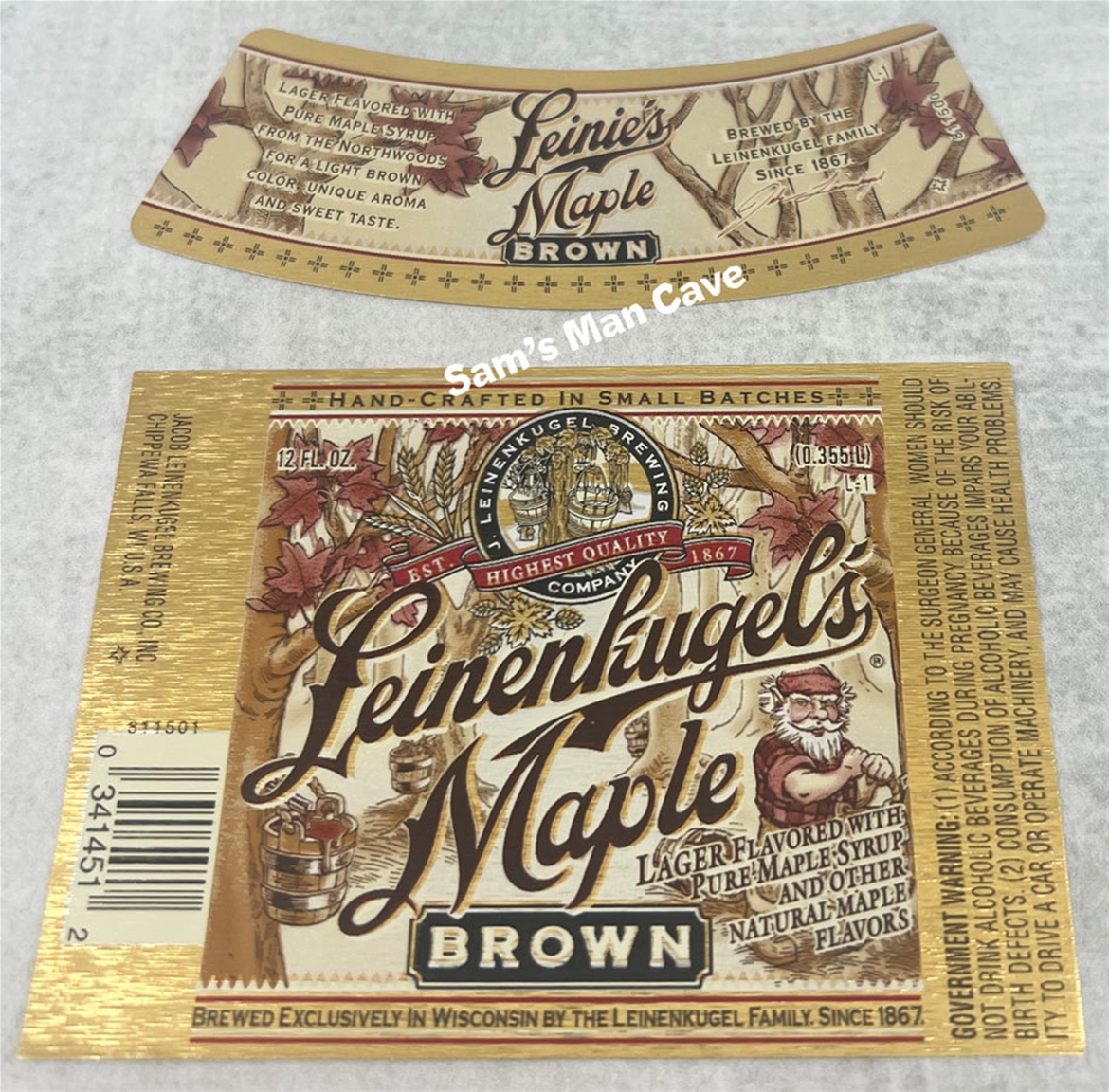 Leinenkugel's Maple Brown Beer Label with neck