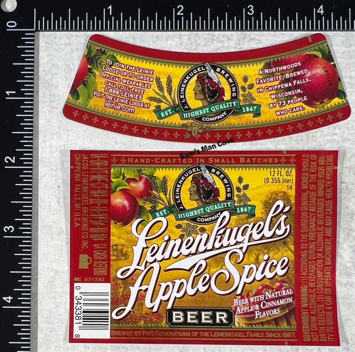 Leinenkugel's Apple Spice Beer Label with neck