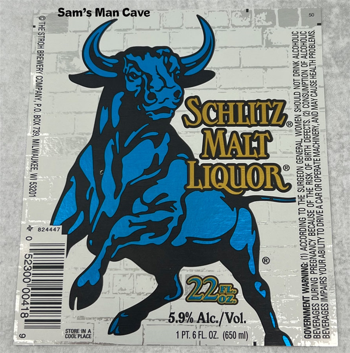 Schlitz Malt Liquor Beer Label