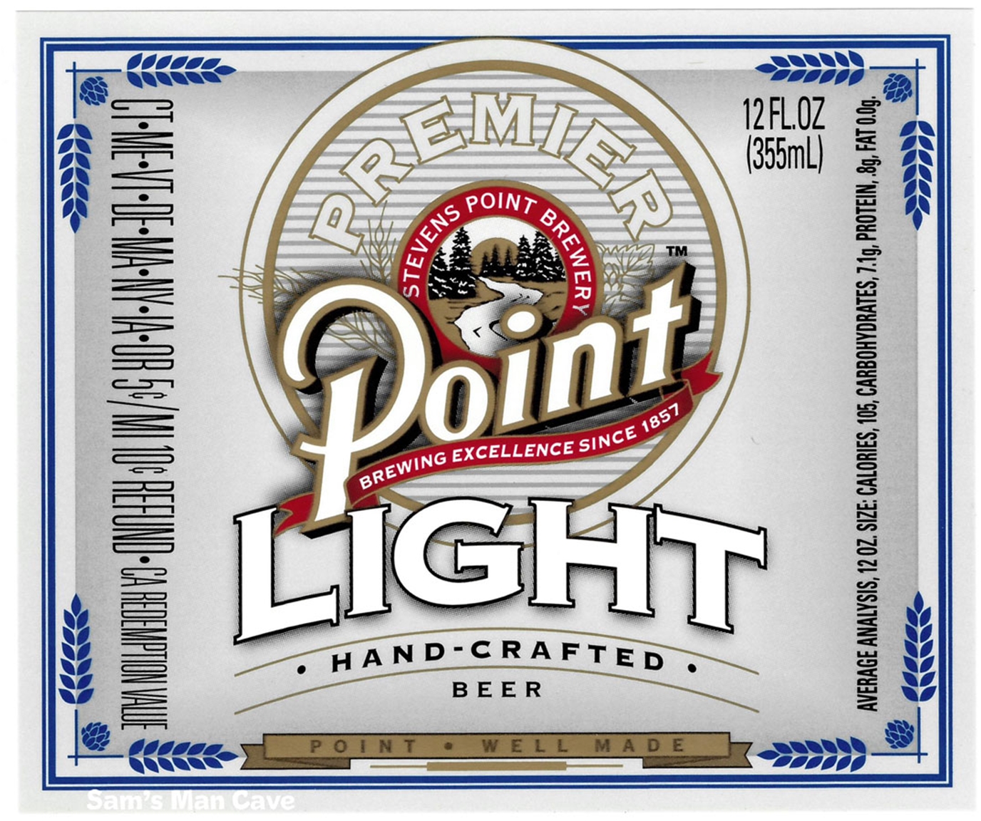 Point Light Beer Label