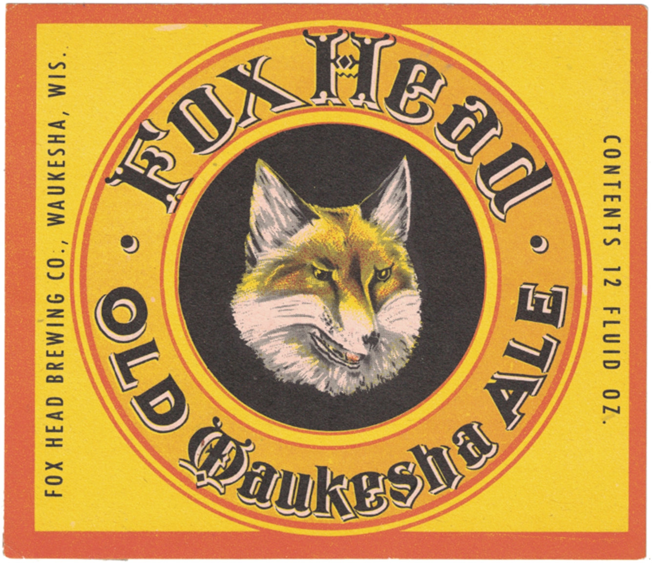 Fox Head Old Waukesha Ale Label