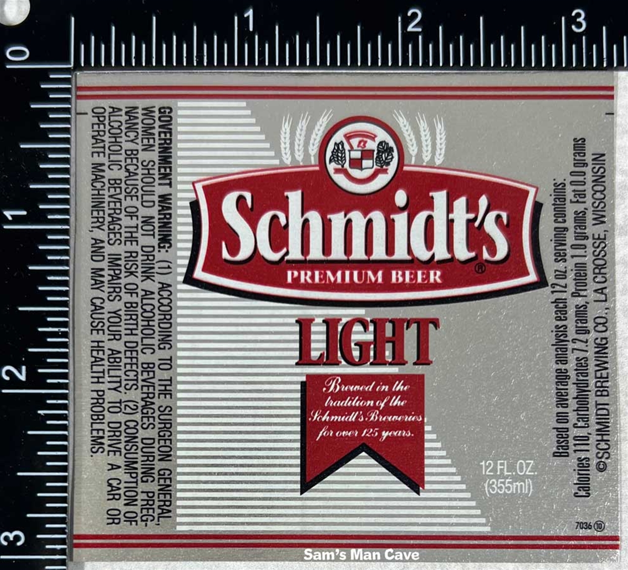Schmidt Light Beer Label