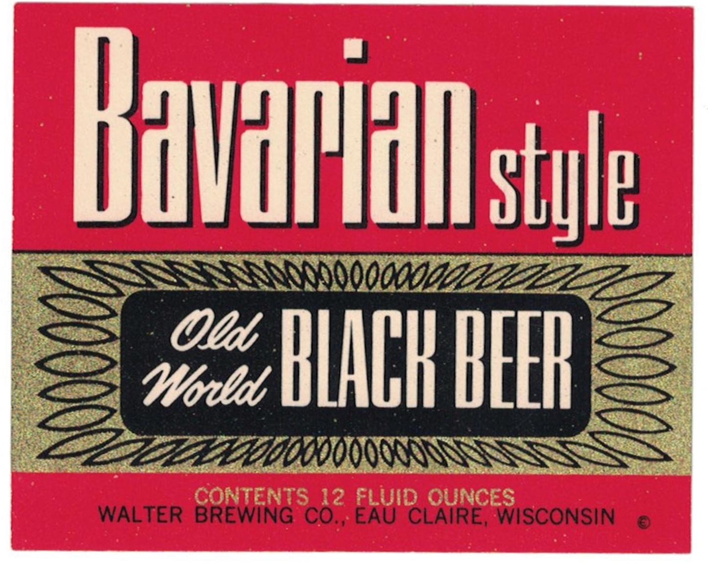 Bavarian Style Old World Black Beer Label
