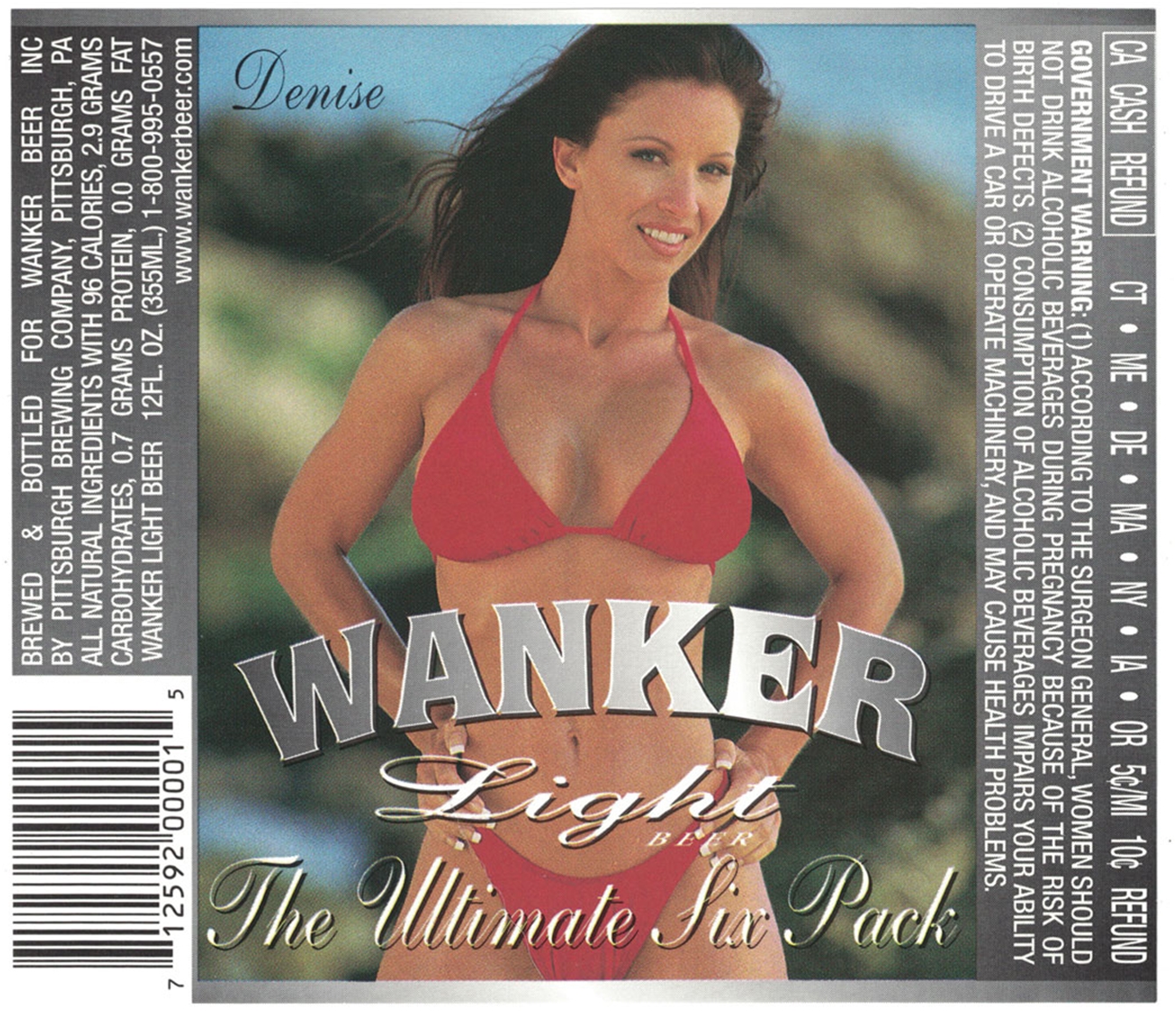 Wanker Light Denise Beer Label