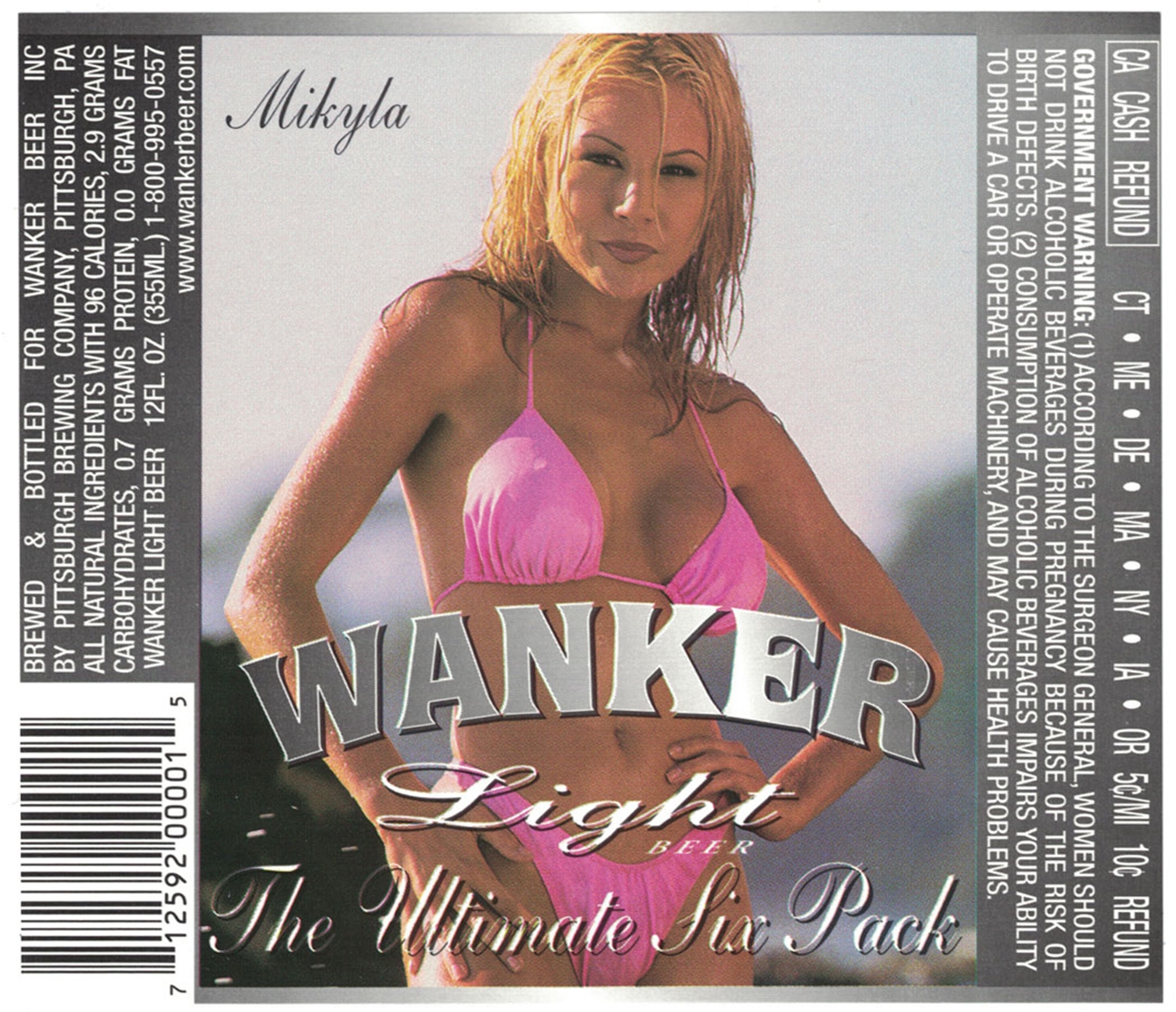 Wanker Light Mikyla Beer Label