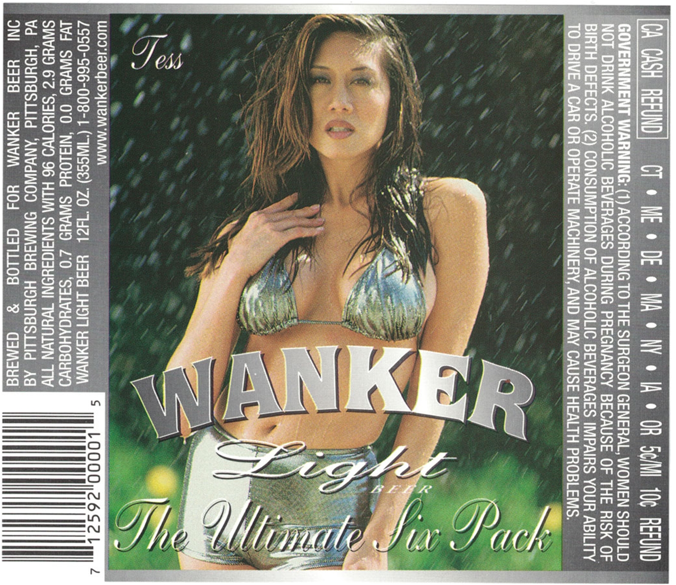 Wanker Light Tess Beer Label