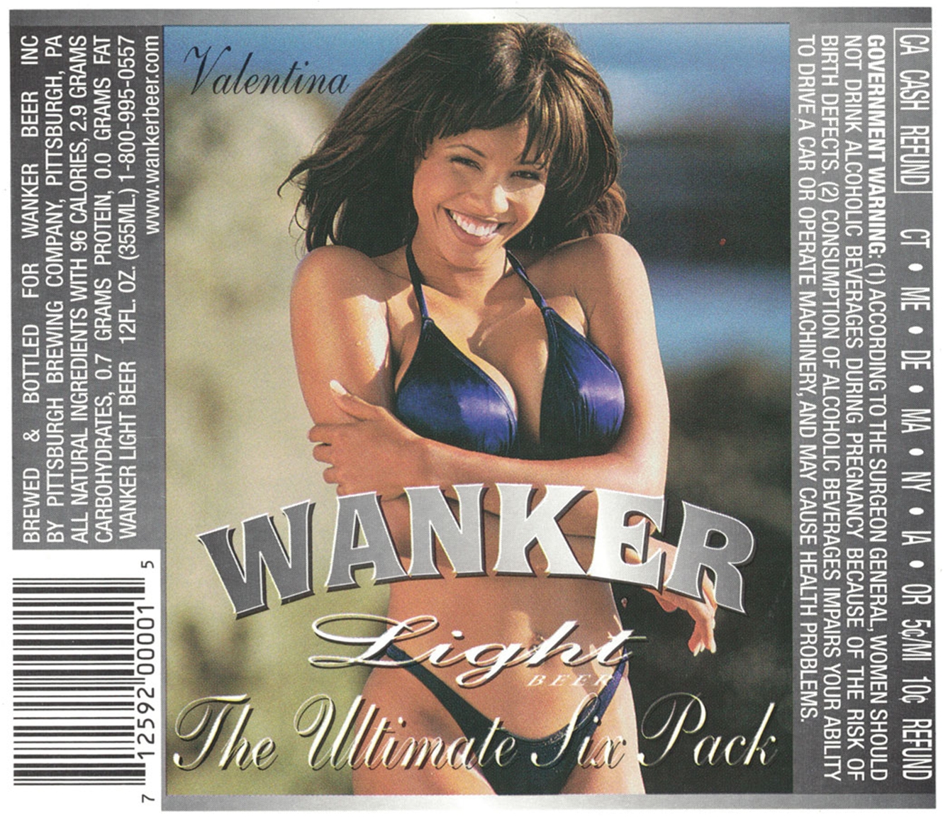 Wanker Light Valentina Beer Label