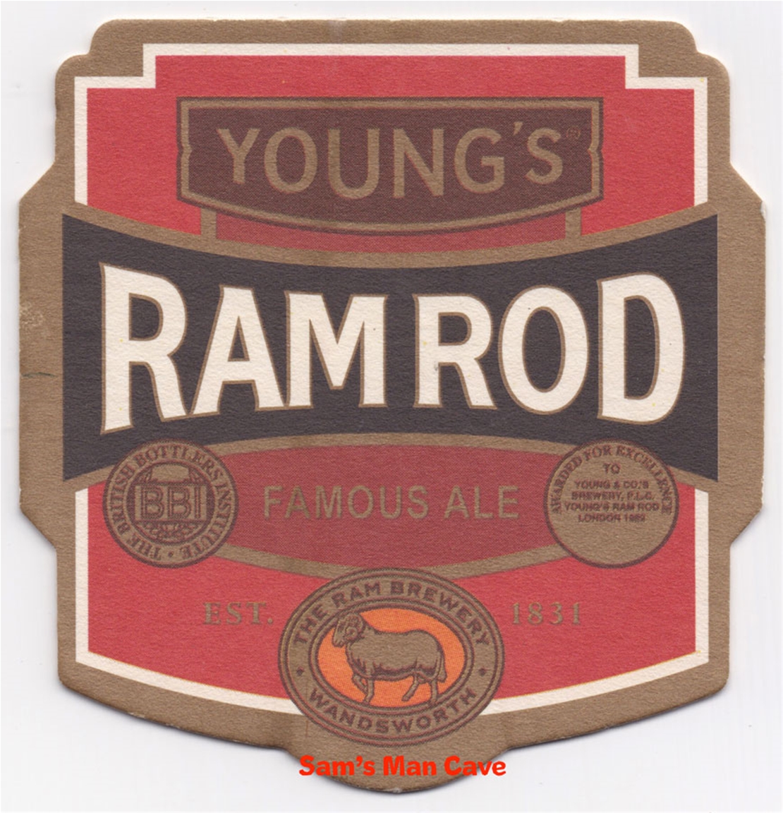 Young's Ram Rod Beer Coaster