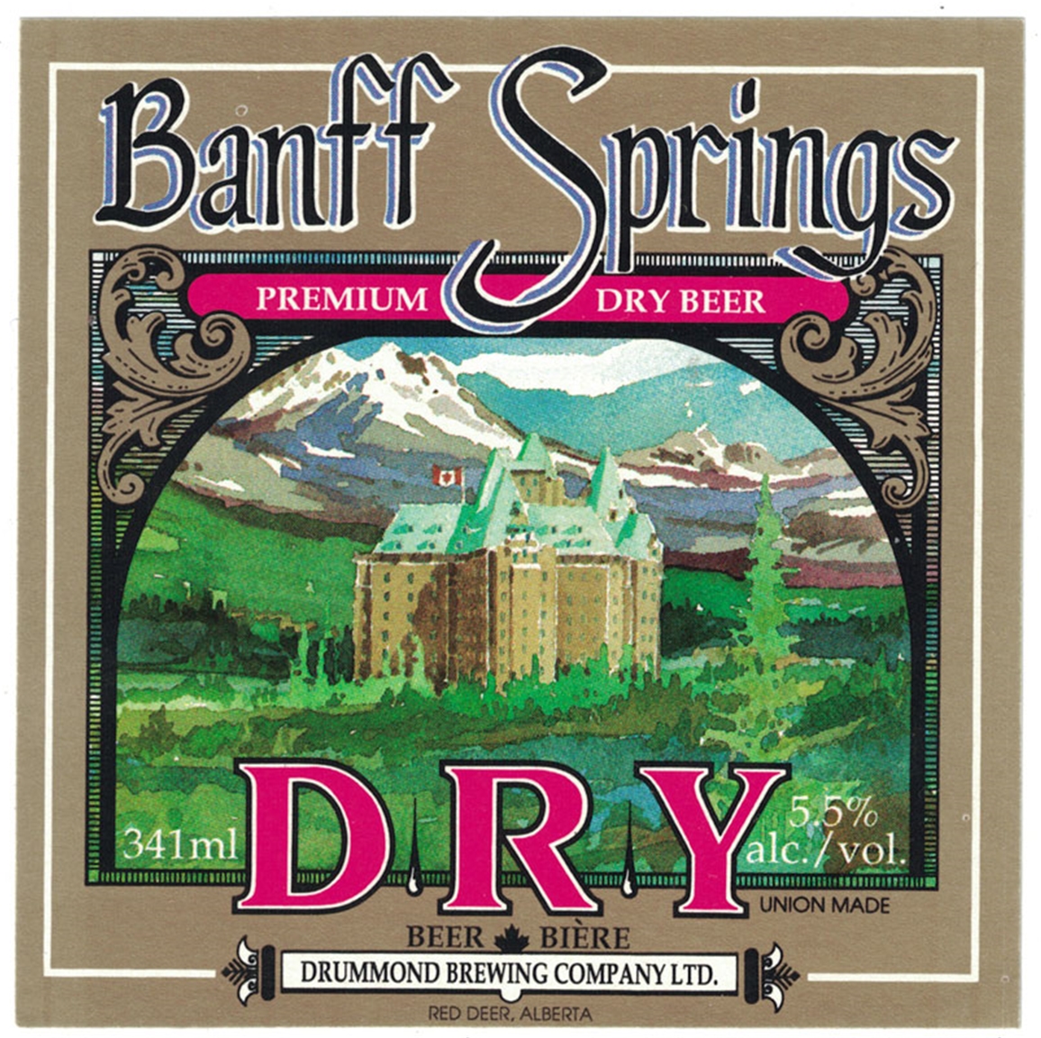 Banff Springs Dry Beer Biere Label
