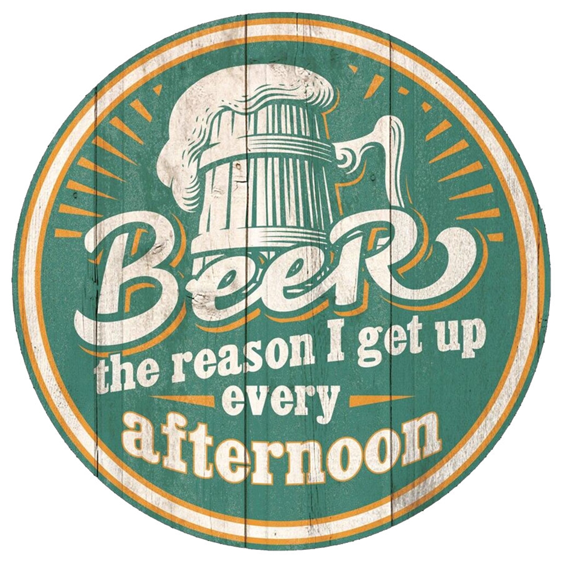 Beer Afternoon Round Tin Sign