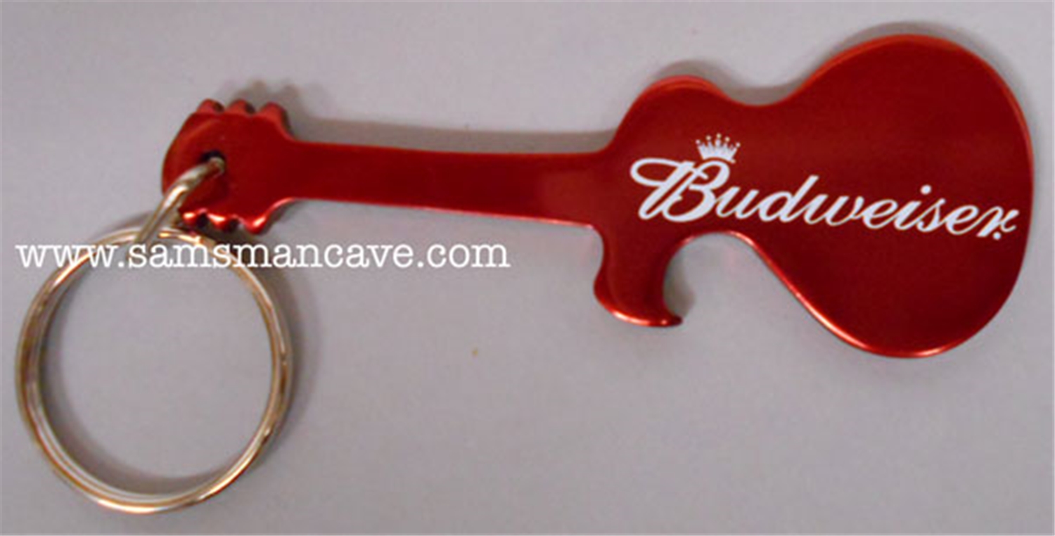 Budweiser Guitar Bottle Opener Keychain