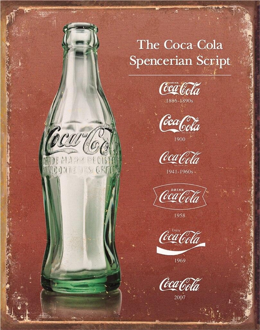 Coca Cola Script Heritage Metal Sign