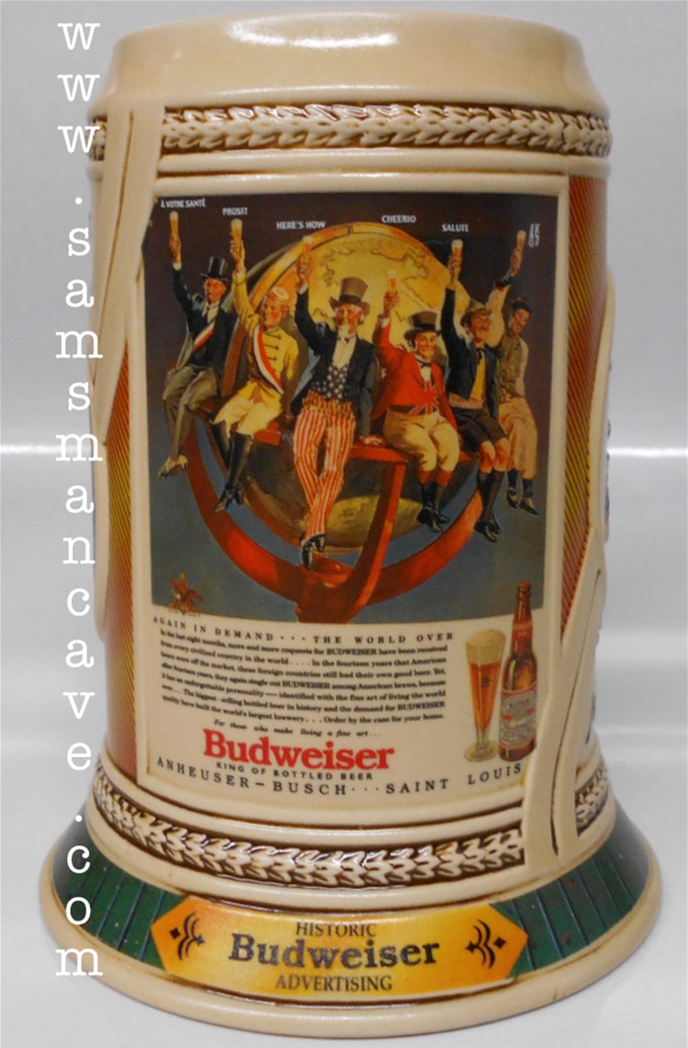 Historic Budweiser Advertising Series Stein & Tin III