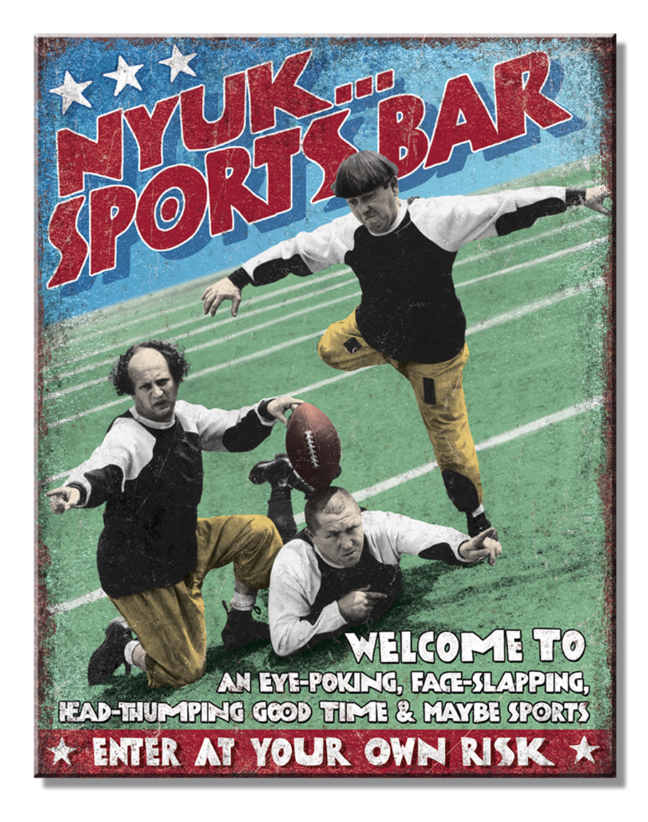 Three Stooges Nyuk Sports Bar Metal Sign