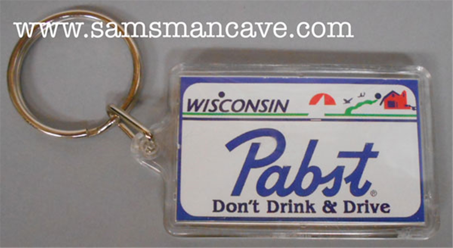 Pabst Wisconsin Plate Keychain