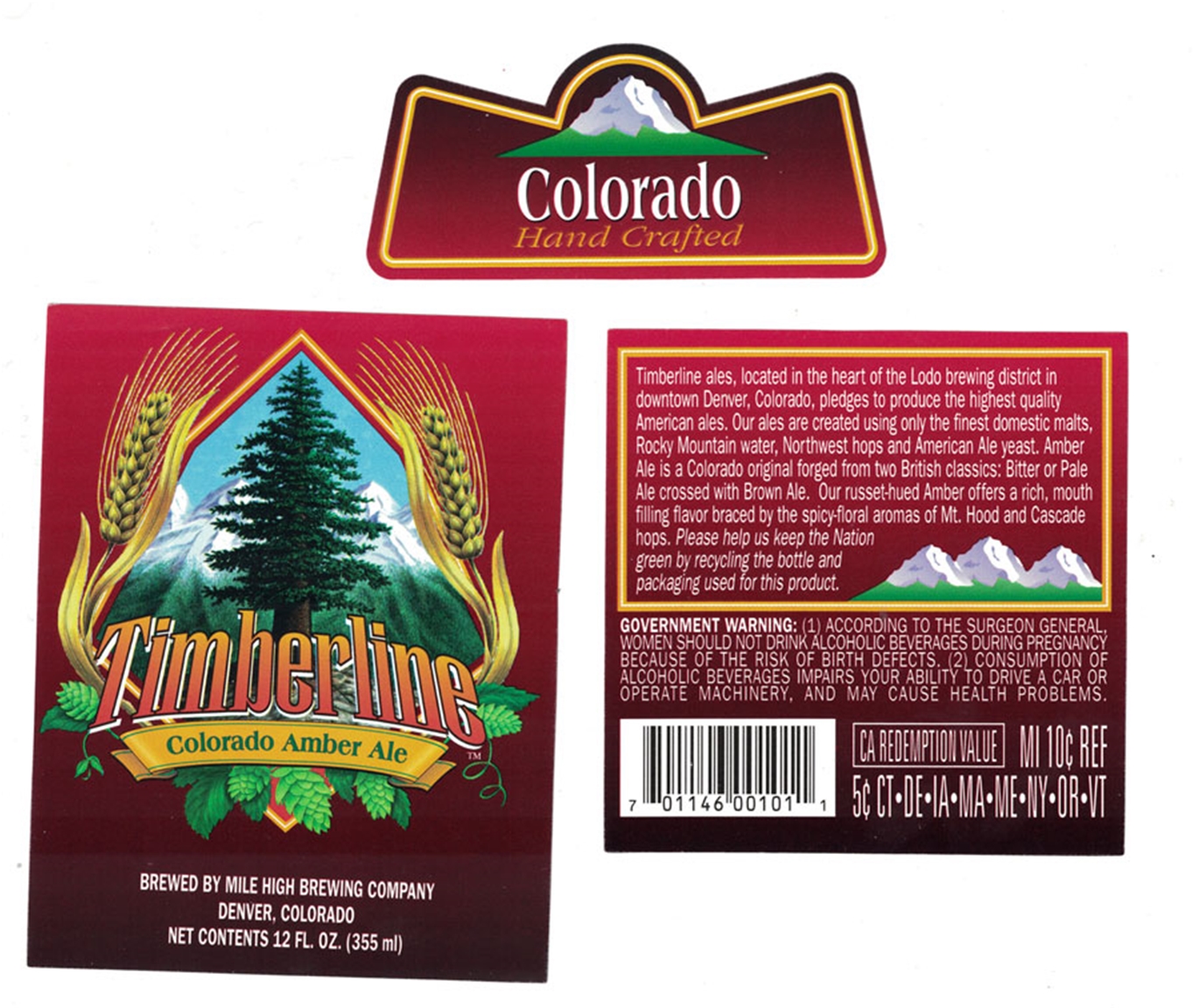 Timberline Colorado Amber Ale Label