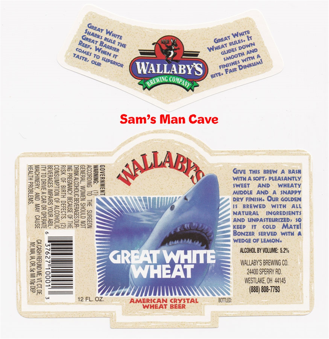 Wallaby's Great White Wheat Label