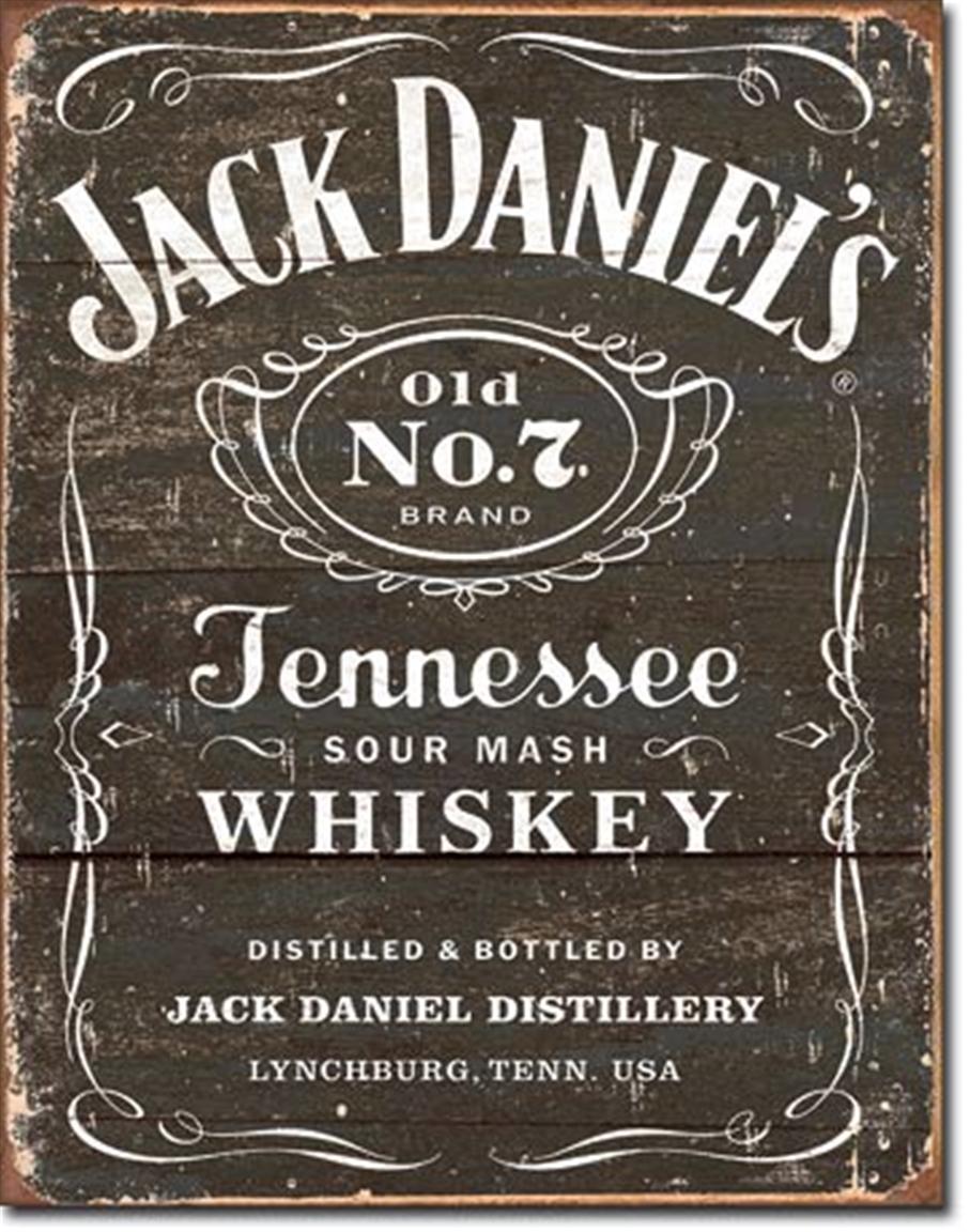 Jack Daniels Weathered Label Tin Sign