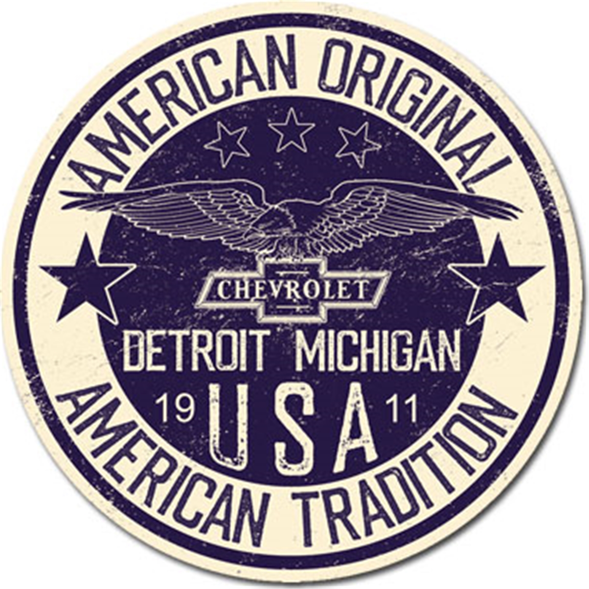 Chevy Tradition Round Tin Sign