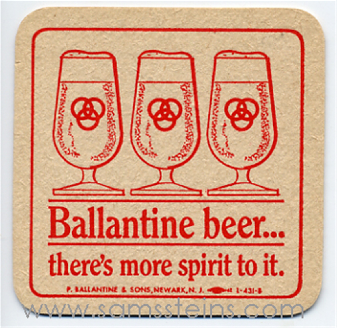 Ballantine Beer More Spirit Beer Coaster