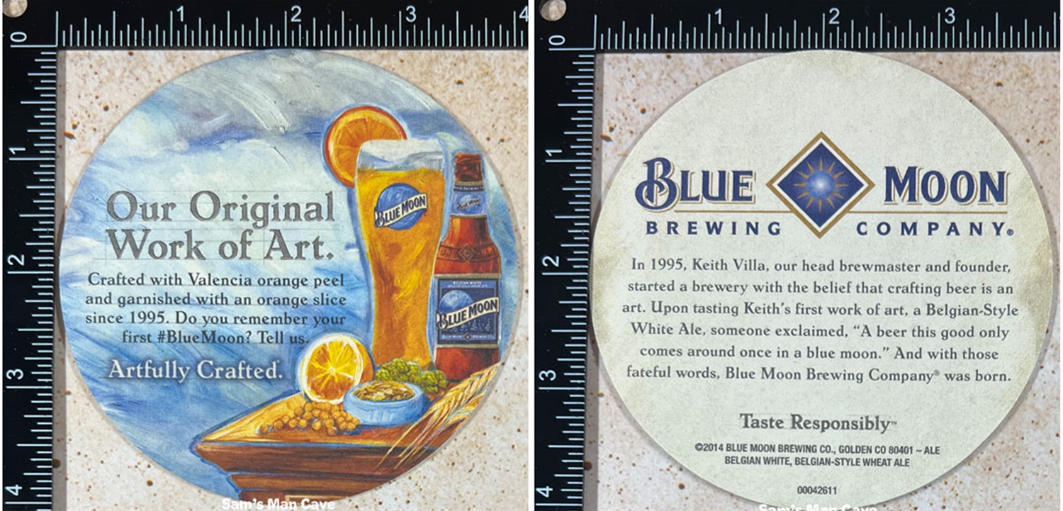 Blue Moon Work of Art Beer Coaster